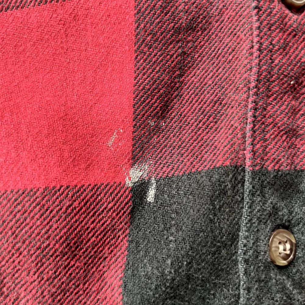 CE Schmidt Workwear Flannel Plaid Button Down Shirt M Red Black Buffalo Check - Picture 5 of 8